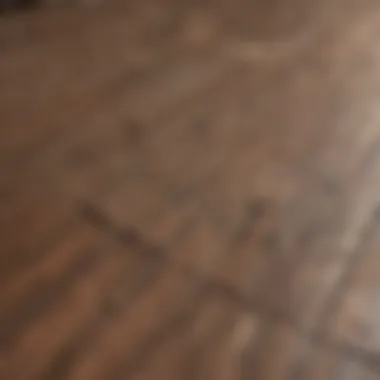 Close-up of a wood surface before lead paint stripping