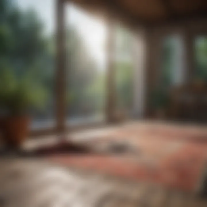 Drying area rug outdoors