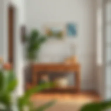 Versatile small entryway table in a cozy setting