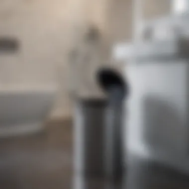 Innovative hair vacuum trash can in a modern bathroom setting