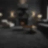 A luxurious dark carpet enhancing a contemporary living room