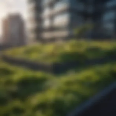 Lush green roof thriving on a modern residential building