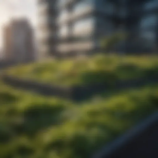 Lush green roof thriving on a modern residential building