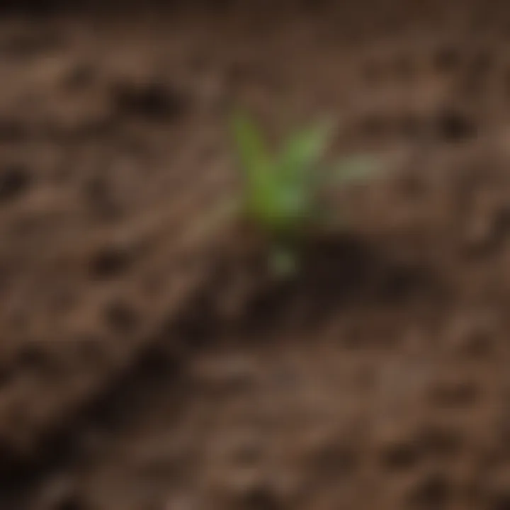 A close-up view of loam soil showcasing its rich texture and composition.