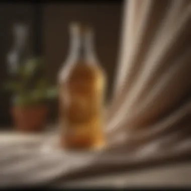 Vinegar in Fabric Care Before and after of fabric care demonstrating vinegar's effectiveness