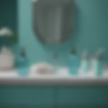 Stylish bathroom accessories in Tiffany blue