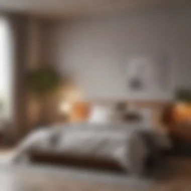 Minimalist Bedroom with Natural Textures A serene bedroom designed with minimalist aesthetics and natural textures