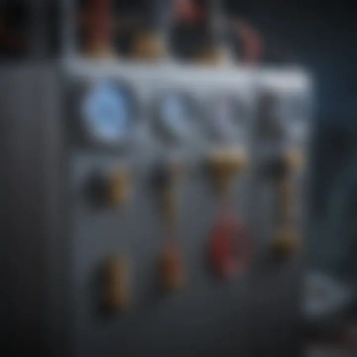 Close-up of refrigerant leak detection tools