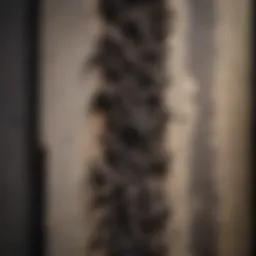 Close-up of black mold growth on a wall