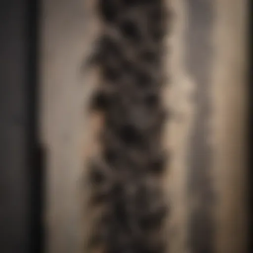 Close-up of black mold growth on a wall