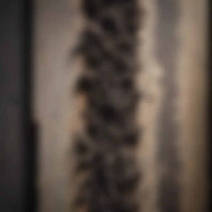 Close-up of black mold growth on a wall