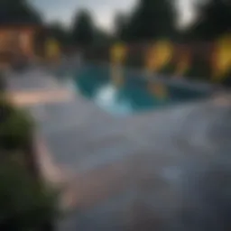 Beautifully designed swimming pool in a backyard setting