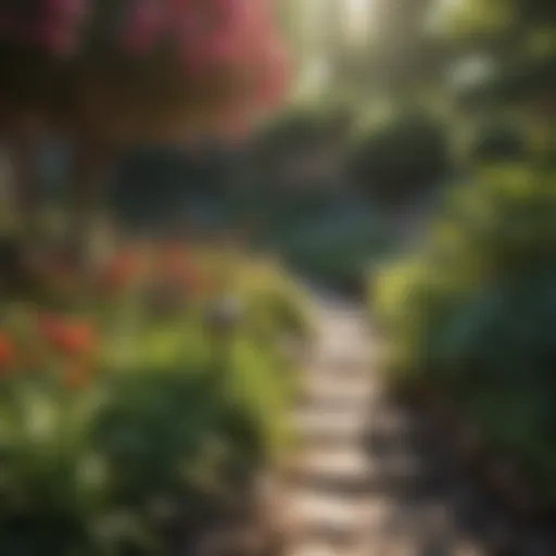 Vibrant garden with various plants thriving in sunlight