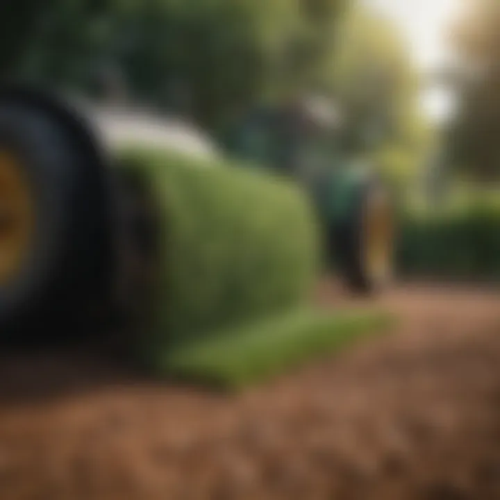 Illustration of installation techniques for grass seed cover rolls