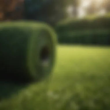 Lawn Cultivated with Grass Seed Cover Rolls Lush lawn cultivated using grass seed cover rolls