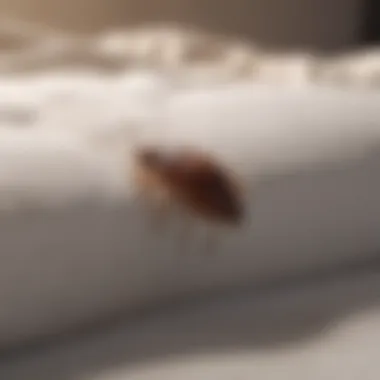 Illustration of a bed bug on a mattress surface