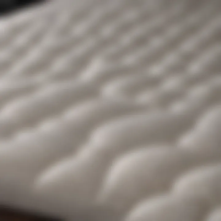 Close-up of a mattress protector showcasing its fabric texture