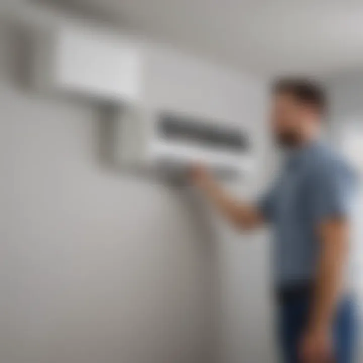 A professional technician installing an air conditioning system