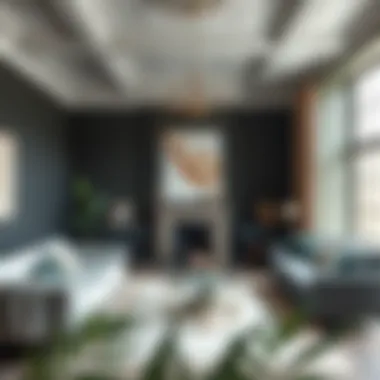 Sophisticated Room with Diverse Paint Finishes A sophisticated room showcasing a variety of paint finishes