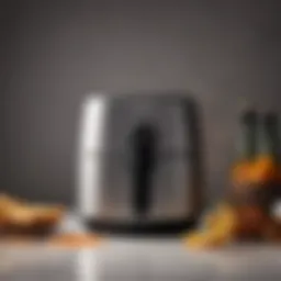 A modern air fryer showcasing its sleek design and features