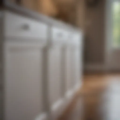 A beautifully repainted kitchen cabinet showcasing a modern finish.