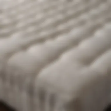 Plush Texture of Mattress Topper Close-up view of a comfortable mattress topper showcasing its plush texture