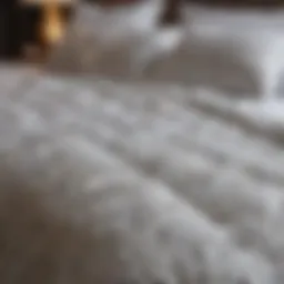 Luxurious duvet with intricate design showcasing its texture