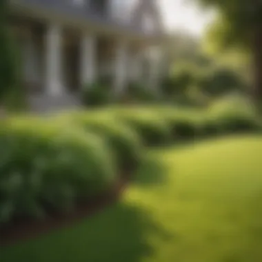 A lush green lawn with homeowners enjoying the outdoors, showcasing the beauty of successful germination.