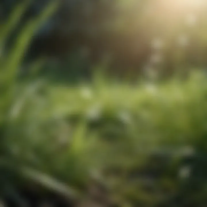 Close-up of different grass types