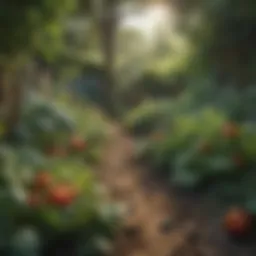 A lush vegetable garden affected by pests