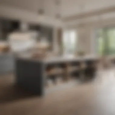 Stylish kitchen island showcasing storage options and seating