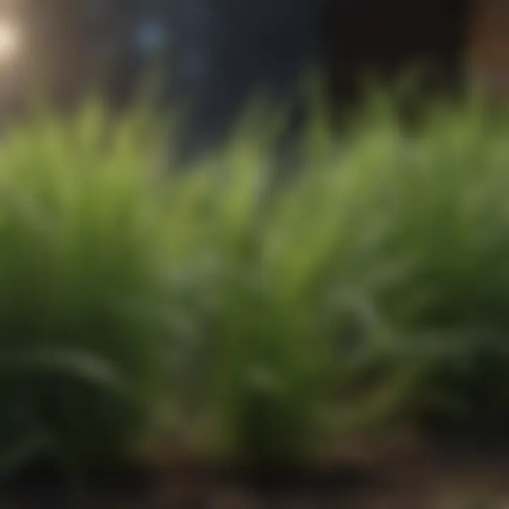 Close-up of suitable grass types for winter