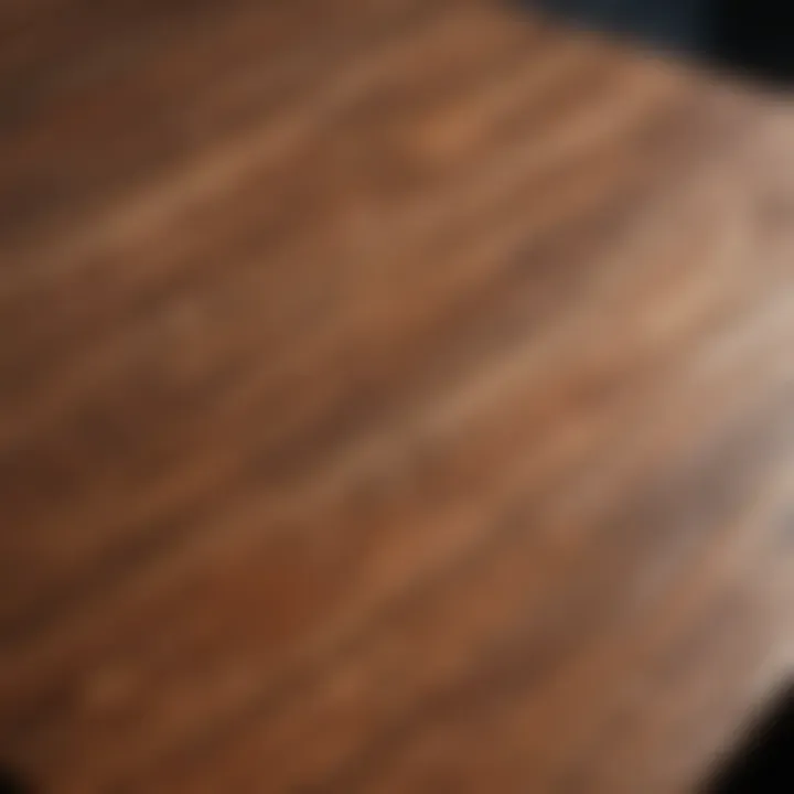 Close-up of wood grain texture on an outdoor table